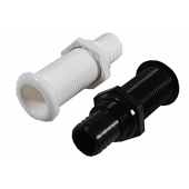 Nuova Rade PVC Through Hull With Hose Connector Black