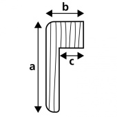 Teak Trim profile 34x15x10 mm - 2m