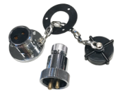 Allpa Chromed Brass Watertight Connector, 3a, 3-Pins, Complete With Plastic Cover