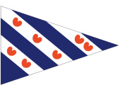 Triangular Marine Flag of Friesland Province of the Kingdom of the Netherlands