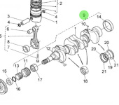 Nanni Diesel 970302896 - Complete Crankshaft Assembly for 4.150HE and N4.38 Engines