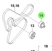 Bukh 25288-2F000 - Idler Pulley for R210J Drive Belt Systems