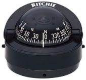 Ritchie Compass 'Explorer S-53', 12V, Binnacle Mount Compass, Dial Ø69,9mm/5°, Black