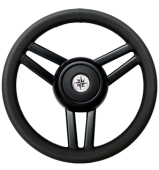Allpa 3 Double Spoke Stainless Steel Steering Wheel, Complete Black, Ø350mm