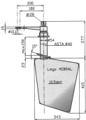 Radice Bronze Rudder Type 14/10V, For V-Keel. Boat Length: 8-12m