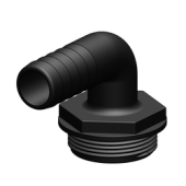 TruDesign Aquavalve Hose Connector 90° - 1 1/2" x 25, Black