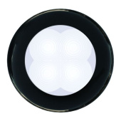 Hella Marine 2XT 980 500-551 - Slim Line Round Courtesy Lamps, White Light, Black Plastic Rim, 12V DC