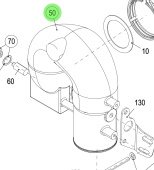 Steyr Z002626-0 - VDO Painted Exhaust Elbow Assembly (RAL 9006)