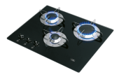 Allpa Airxcel Gas Hob Unit With Thermic Glass-Plate, 505x410x80mm, Burners: 1x Small/1x Medium/1x Large