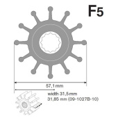 Johnson Pump 09-1027B-9 - Nitrile 12 Blade Impeller Kit for F5B Pumps