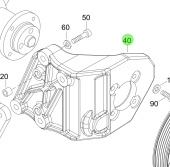 Steyr Z026011-0 - Painted Raw Water Pump Bracket for Steyr Engine Installations