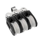 Barton N10310 - Triple Fixed Eye Block Size 0 20mm – Ball Bearing, 3x Ø20mm Sheaves, Max Rope 6mm