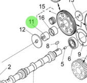 Nanni Diesel 970314846 - Idler Gear Shaft for N4.85 and N4.100 Engines