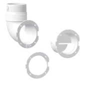 Nuova Rade 47514 - Ventilator Connector, Straight, Ø76mm, White