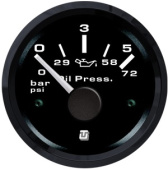 Uflex 60522NK - Ultra Black Oil Pressure Gauge 0-10 Bar