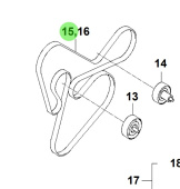Bukh 00900-2R181 - V-Belt Set for R210J Engines