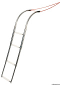 Osculati 49.545.04 - 4-Step Rubber Dinghy Ladder, Universal Size, Telescopic and Fitted with Foldable Side Rails