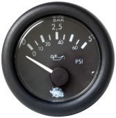 Osculati 27.429.01 - Guardian Oil Pressure Gauge 0-5 bar Black 12 V