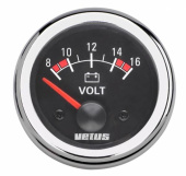 Vetus VOLT12B - Volt Meter 12V (10-16V) D52mm Black