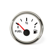 Hollex Fuel Gauge 9-32V White/Stainless Steel 0-190Ohm