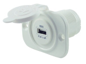 Talamex USB Socket Single 2.4A White With Flush Frame