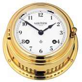 WEMPE BREMEN II Brass Porthole Striking Ship's Clock Ø 150 x 75 mm