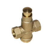 Guidi Pushbutton Cock, Yellow Brass, 3/8" BSPP