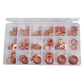 Flat Ring Box Of Assorted Washers Red Copper (244 pcs)