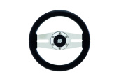 Ultraflex 23477P - Steering Wheel Giannutri B/SS - Black 280mm Stainless Steel Spokes