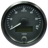 VDO A2C3833010030 - SingleViu Tachometer 6.000 RPM Black 80mm White Lighted w/ Red Pointer