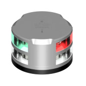 Lopolight 101-009-FB - Navigation Light 1NM Tri-color/Anchor, Silver With FB Base