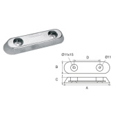 E. Polipodio NC022 Zinc Anode for Rudders & Flaps 250x65x28 mm, 2.4 kg