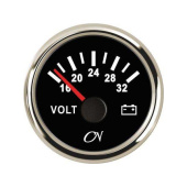 Voltmeter Analog - Black Dial, Chromium Bezel, 16 - 32V