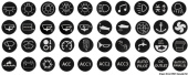 Osculati 14.215.25 - Set Of 40 Marine Stickers For Flat Vandalism-Proof Switches Type 14.215.xx