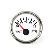 Hollex Voltmeter White/AISI316 18-32V