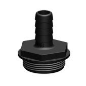 TruDesign Aquavalve Black Straight Hose Tail Fittings 1 1/2" BSP