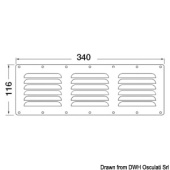 Osculati 53.021.13 - Louvred Vent Polished SS + Fly Screen 116x340 mm