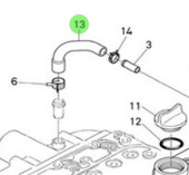 Nanni Diesel 970312508 - Crankcase Breather Hose for Cylinder Head Cover