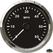 Trem L3280156 - Speedometer 0-60 MPH Black Cut-Out Diameter 85 mm