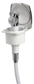 Osculati New Edge Stainless Steel Door Boat Shower with Mizar Chromed Brass Push-Button Shower Head 88x95 mm with Stainless Steel Hose 4 meter - 15.243.81