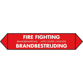 Marine Fire Fighting Pipe Identification Sticker, English, German, French & Dutch, Soft PVC