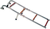 Allpa Stainless Steel Bathing Ladder, 2+3-Steps With Teak Wooden Steps, Dims. Unfolded 254x1085mm, Tube Ø22mm