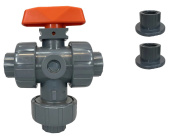 Parker 60-0059 3-Way 3/4" FNPT PVC Ball Valve