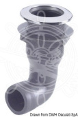 Osculati Nylon 90° Elbow Skin Fitting with Stainless Steel Flange – 3/4" to 1-1/2" Hose Connector