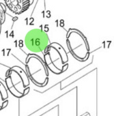 Nanni Diesel 970314928 - Standard Crankshaft Bearing for N4.85 and N4.100 Engines