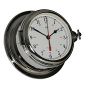 Schatz Clock Quartz Midi Brass Chrome Ø155 mm With Glass Strike