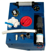Allpa Polyethylene Blue Waste Water Tank Kit With Macerator Pump 12v, 73L, 750x400x300mm