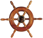 Allpa 6-Spoke Wheel 'Type 2' Classic Mahogany Wheel With Adapter For Two Cones, Ø490mm