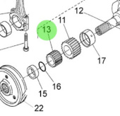 Nanni Diesel 970302900 - Oil Pump Drive Gear for Crankshaft and Pistons Assembly