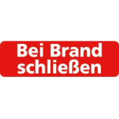 Marine Close in Case of Fire Safety Sticker "Bei Brand schließen", German, Soft PVC, 140×100 mm